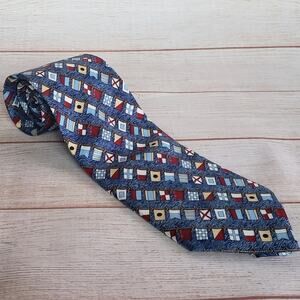 Mystic Seaport Museum 100% Silk Flag Print Tie
